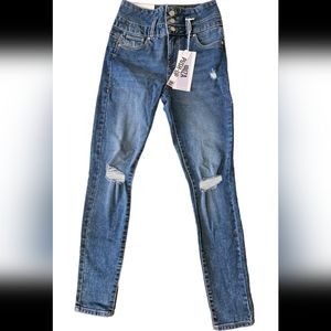 New Ibizia Distressed  High Rise Skinny Jeans